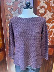 Cut Loose shirt, 3/4 sleeve boatneck crochet