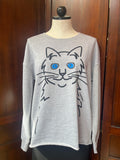 Marushka fleece sweatshirt, Cat Eyes