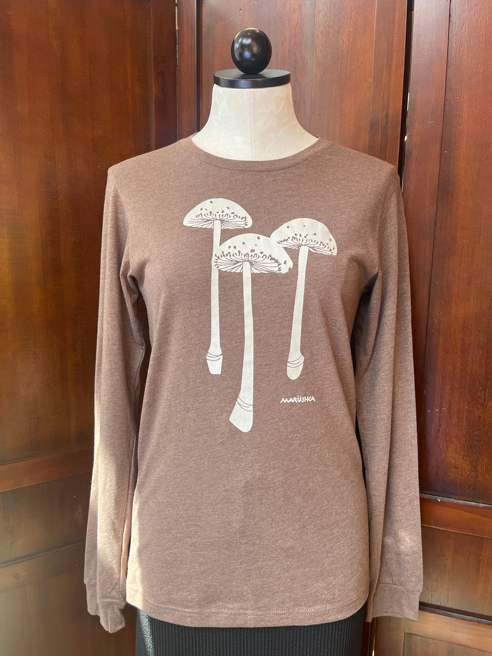 Marushka t-shirt, 3 Mushrooms long-sleeve UNISEX crew