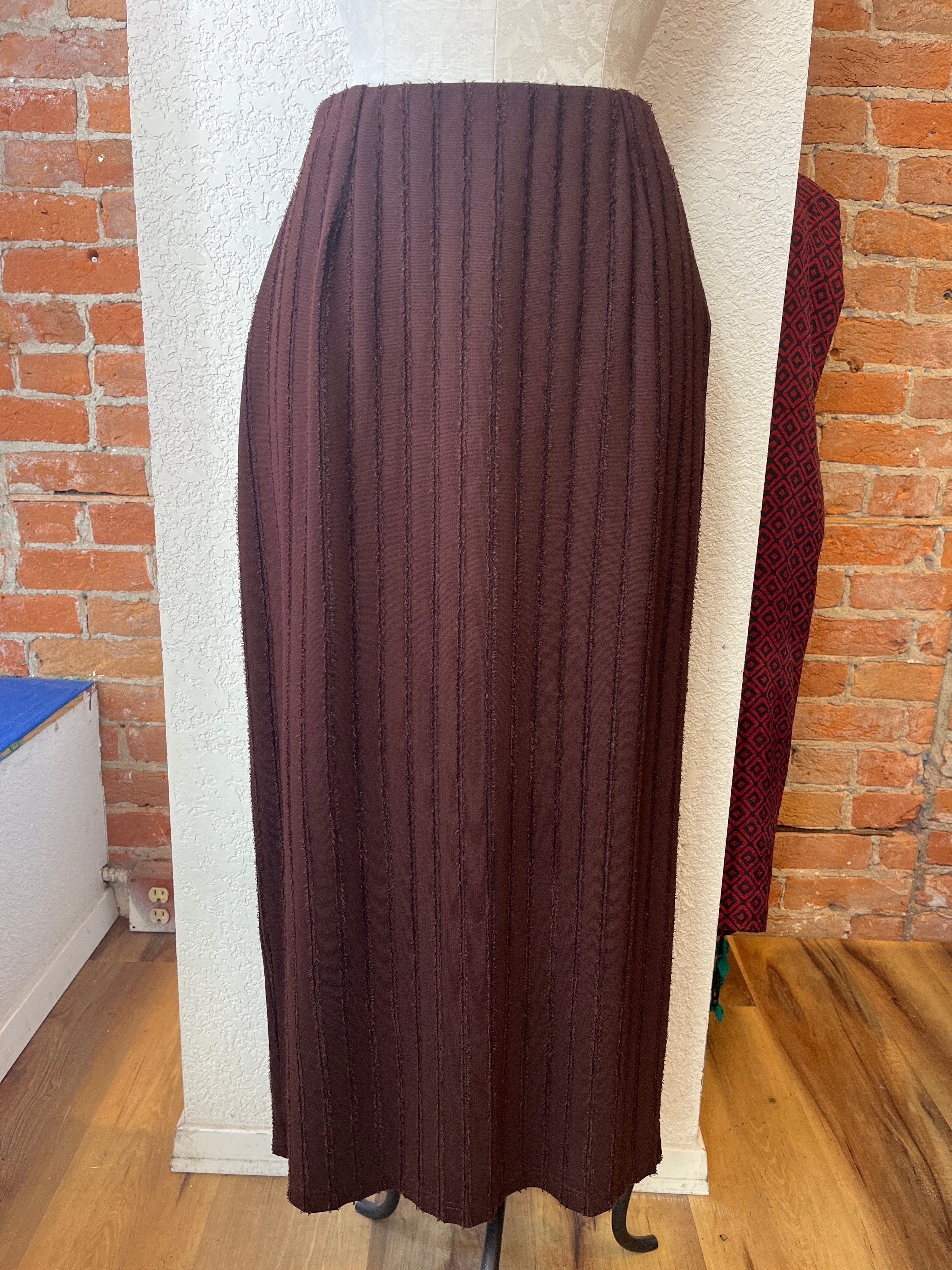 Cut Loose skirt, long frayed stripe
