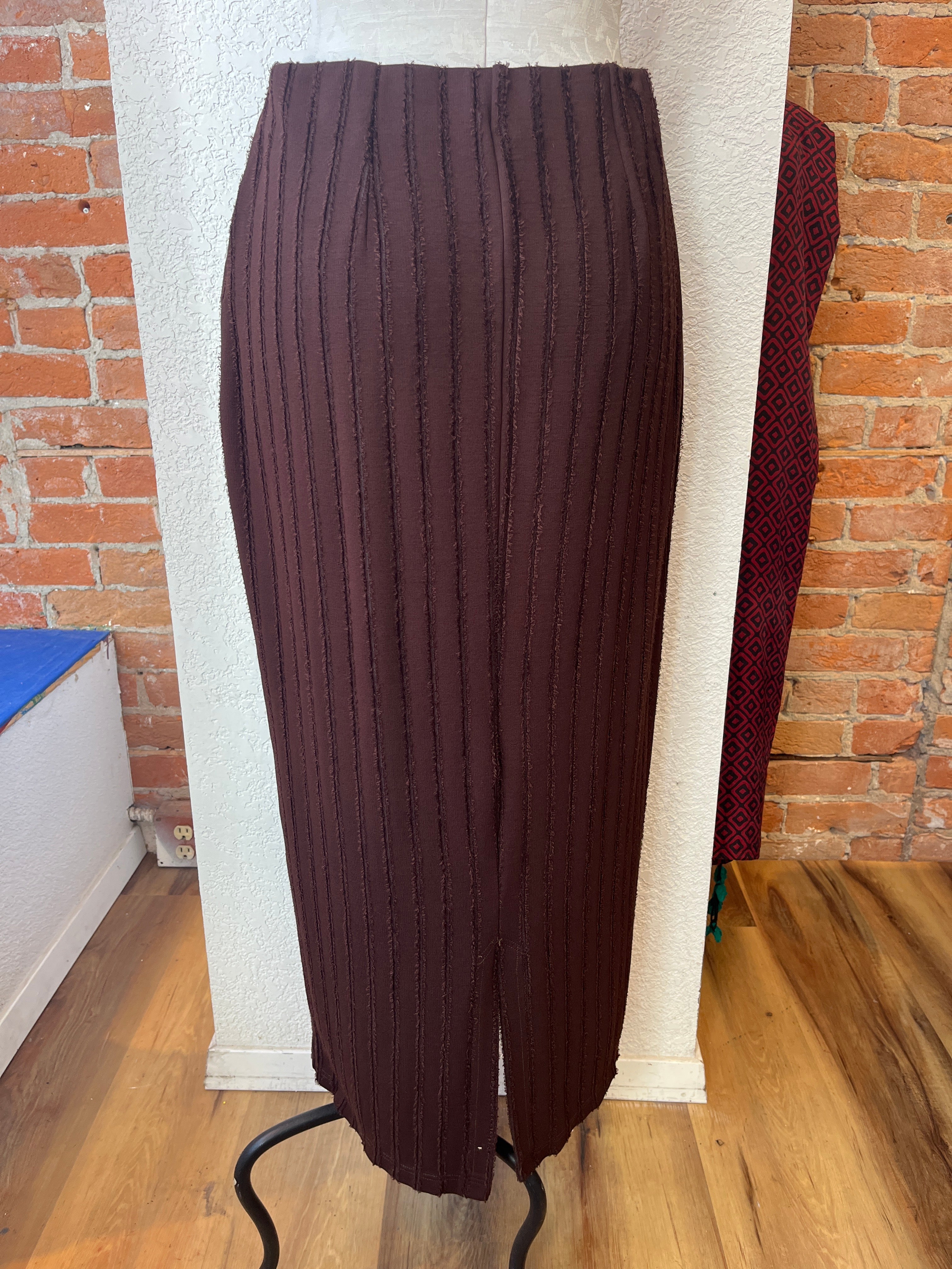 Cut Loose skirt, long frayed stripe SALE Sizes M, L