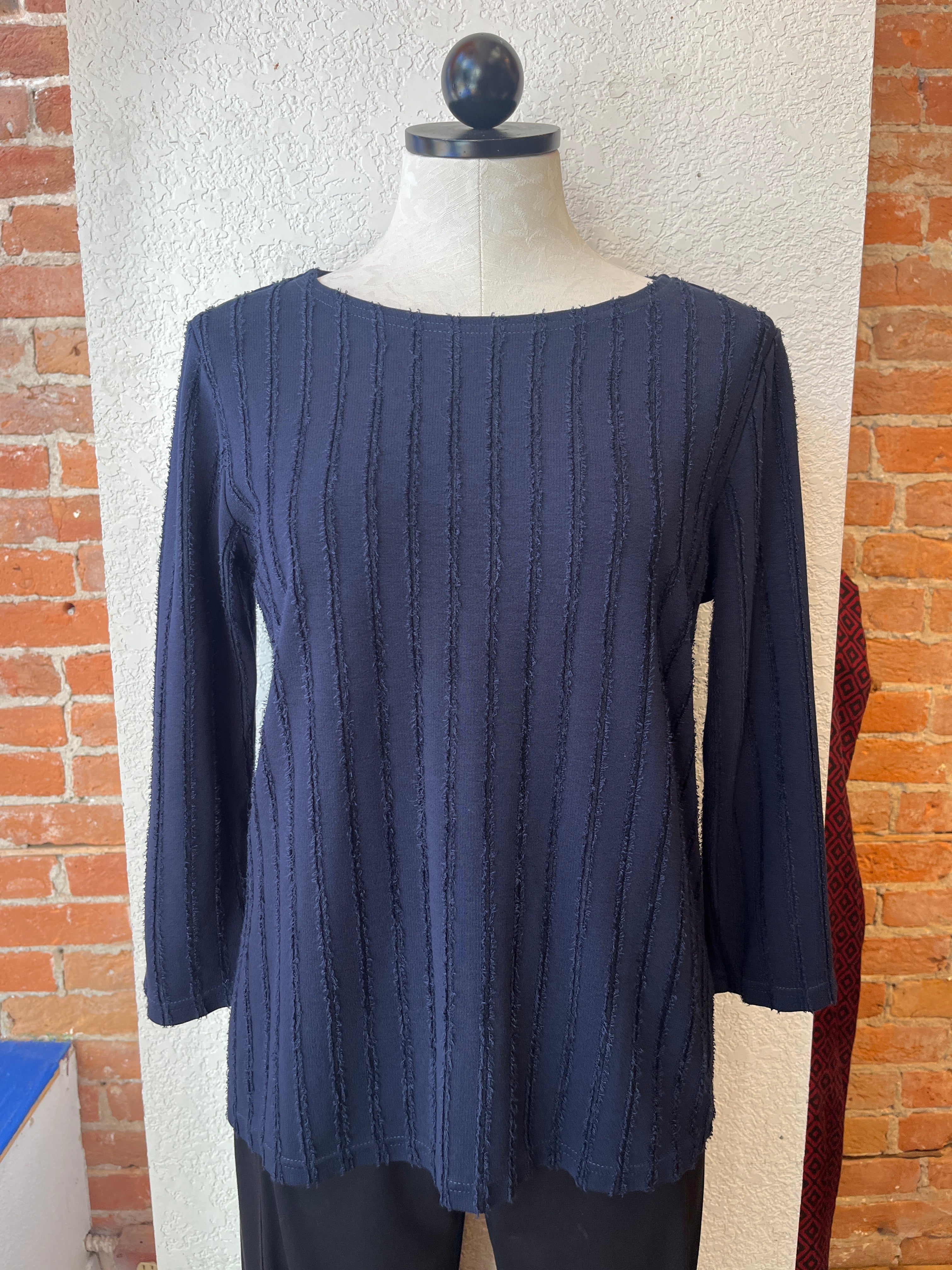 Cut Loose shirt, 3/4 boatneck frayed stripe