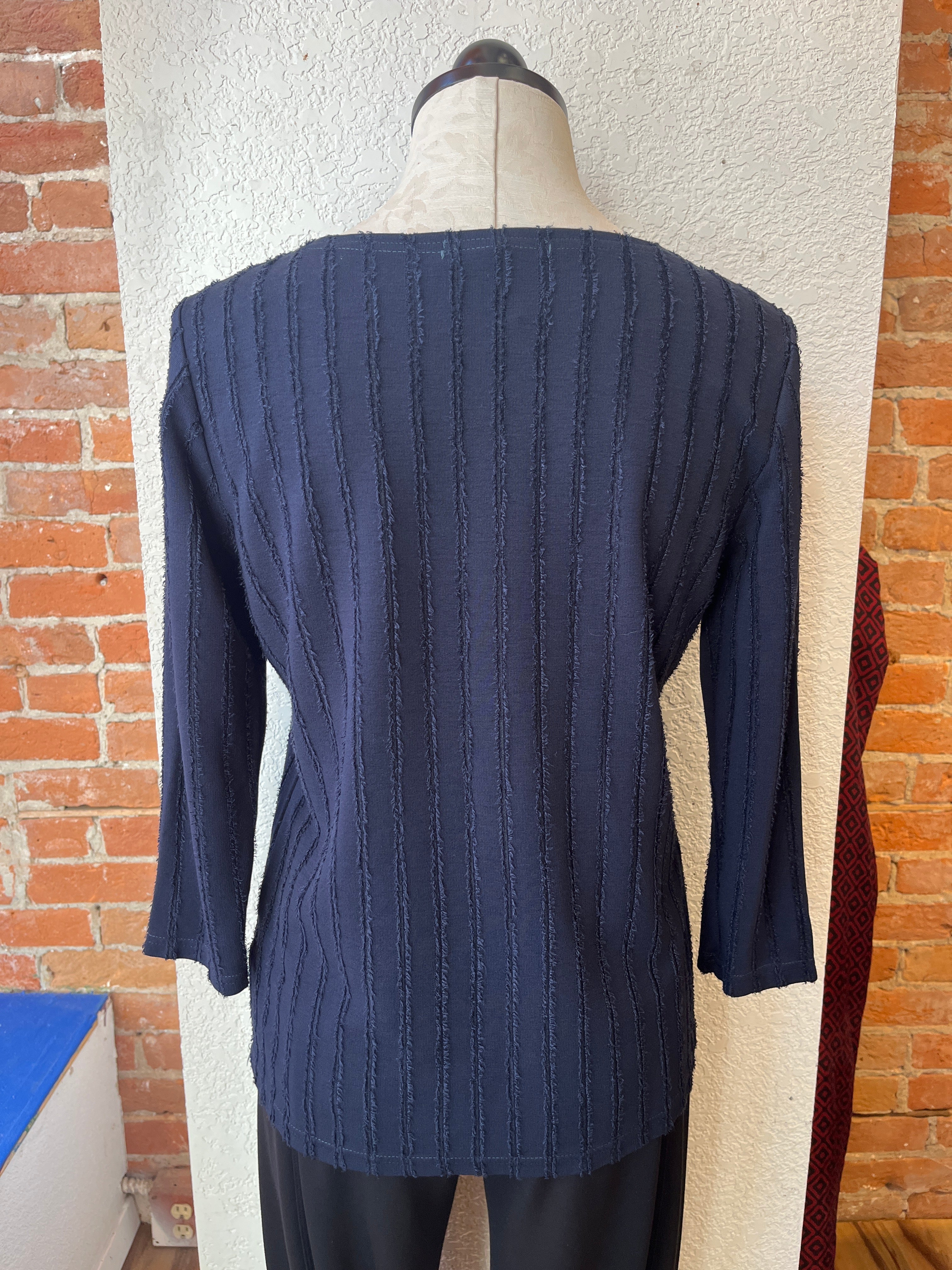 Cut Loose shirt, 3/4 boatneck frayed stripe