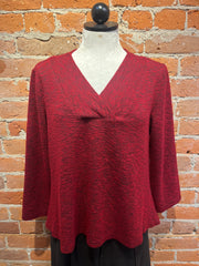 Cut Loose shirt, shawl collar crimped Maraschino