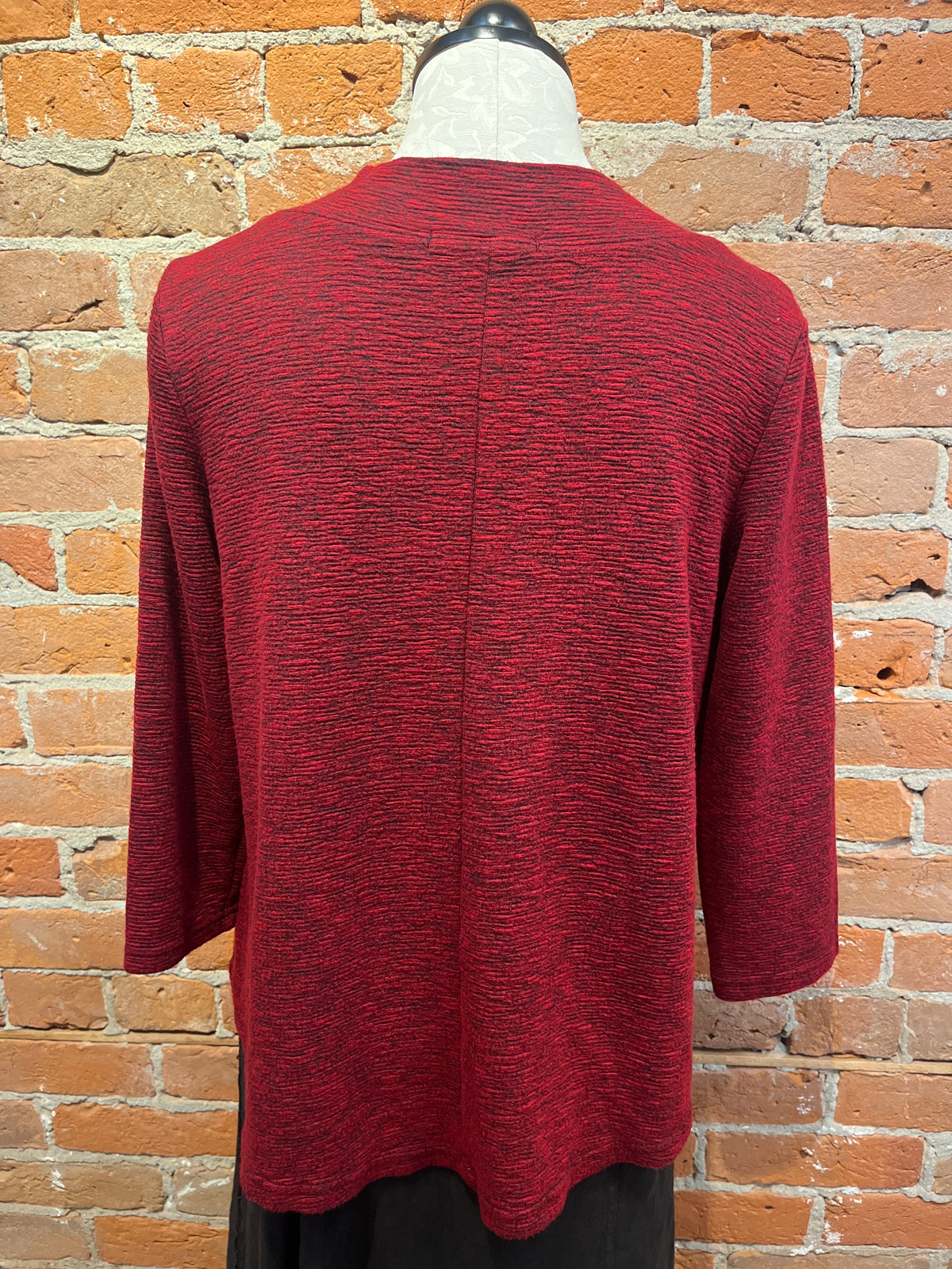 Cut Loose shirt, shawl collar crimped Maraschino