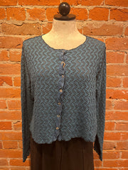 Cut Loose cardigan, crop crochet Peacock