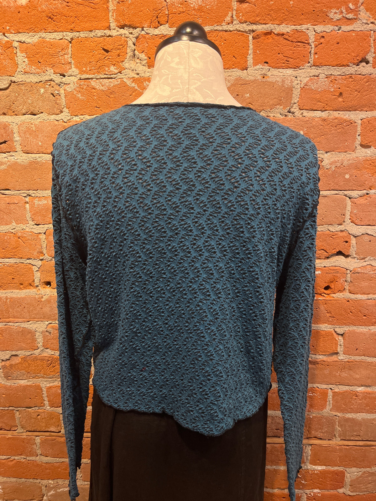 Cut Loose cardigan, crop crochet Peacock