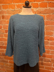 Cut Loose sweater, boatneck 3/4 sleeve Peacock