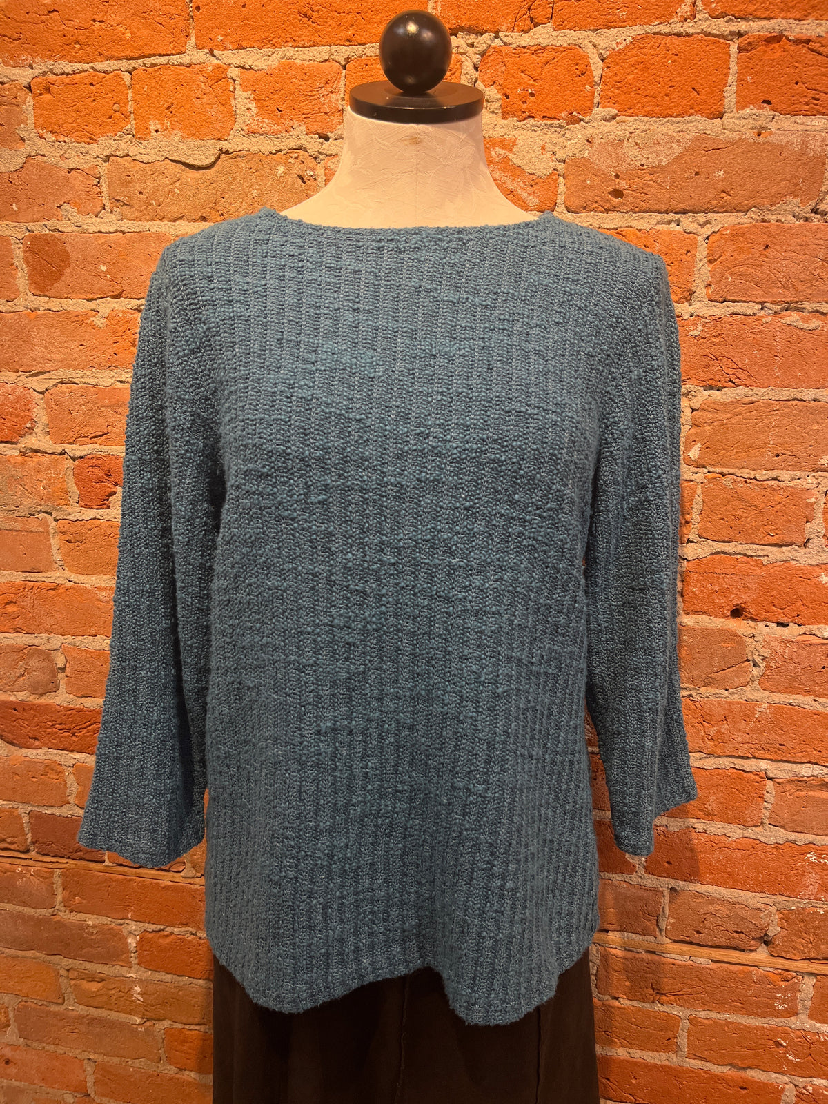 Cut Loose sweater, boatneck 3/4 sleeve Peacock