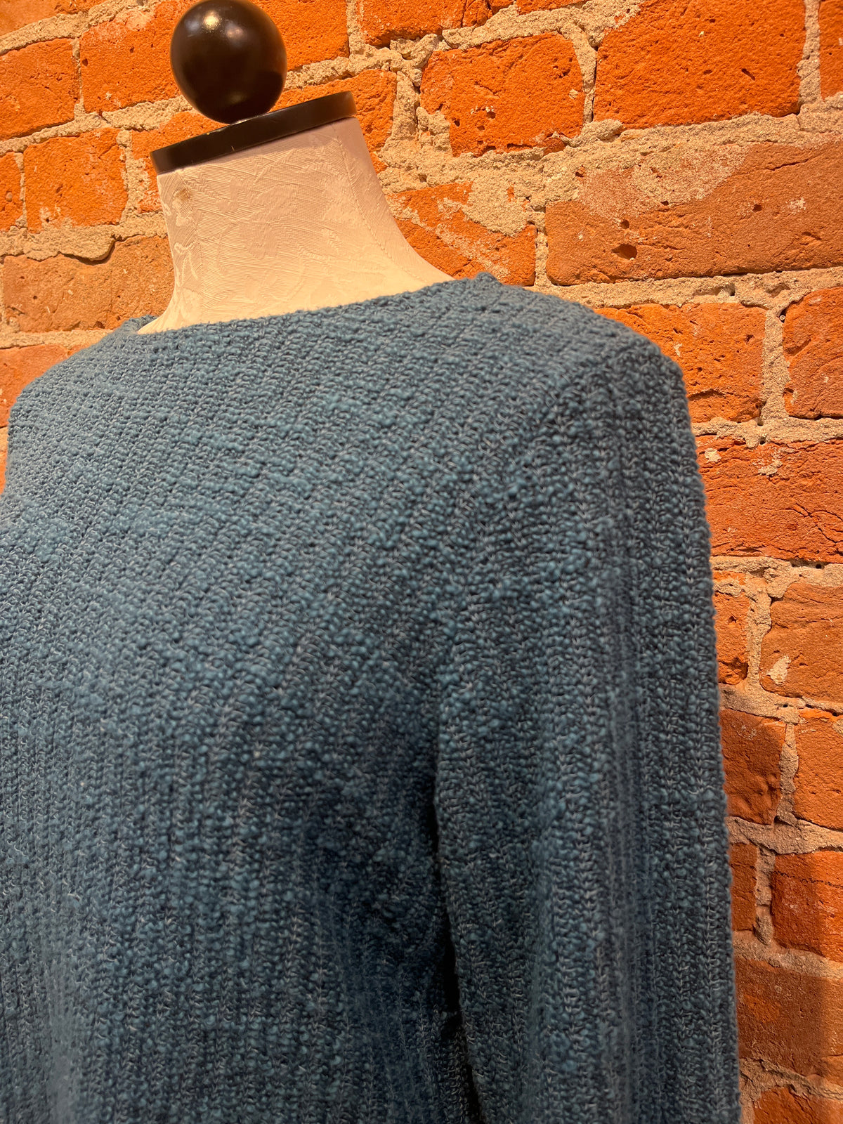 Cut Loose sweater, boatneck 3/4 sleeve Peacock