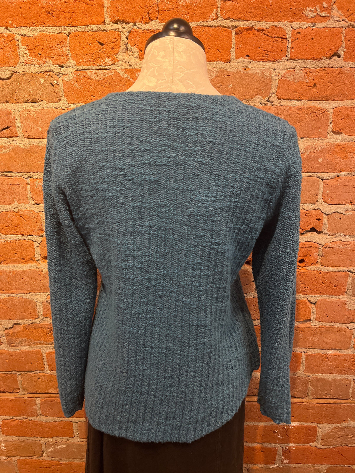 Cut Loose sweater, puff-sleeve cardigan Peacock