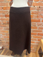 Cut Loose skirt, midi aline crimped Chocolate