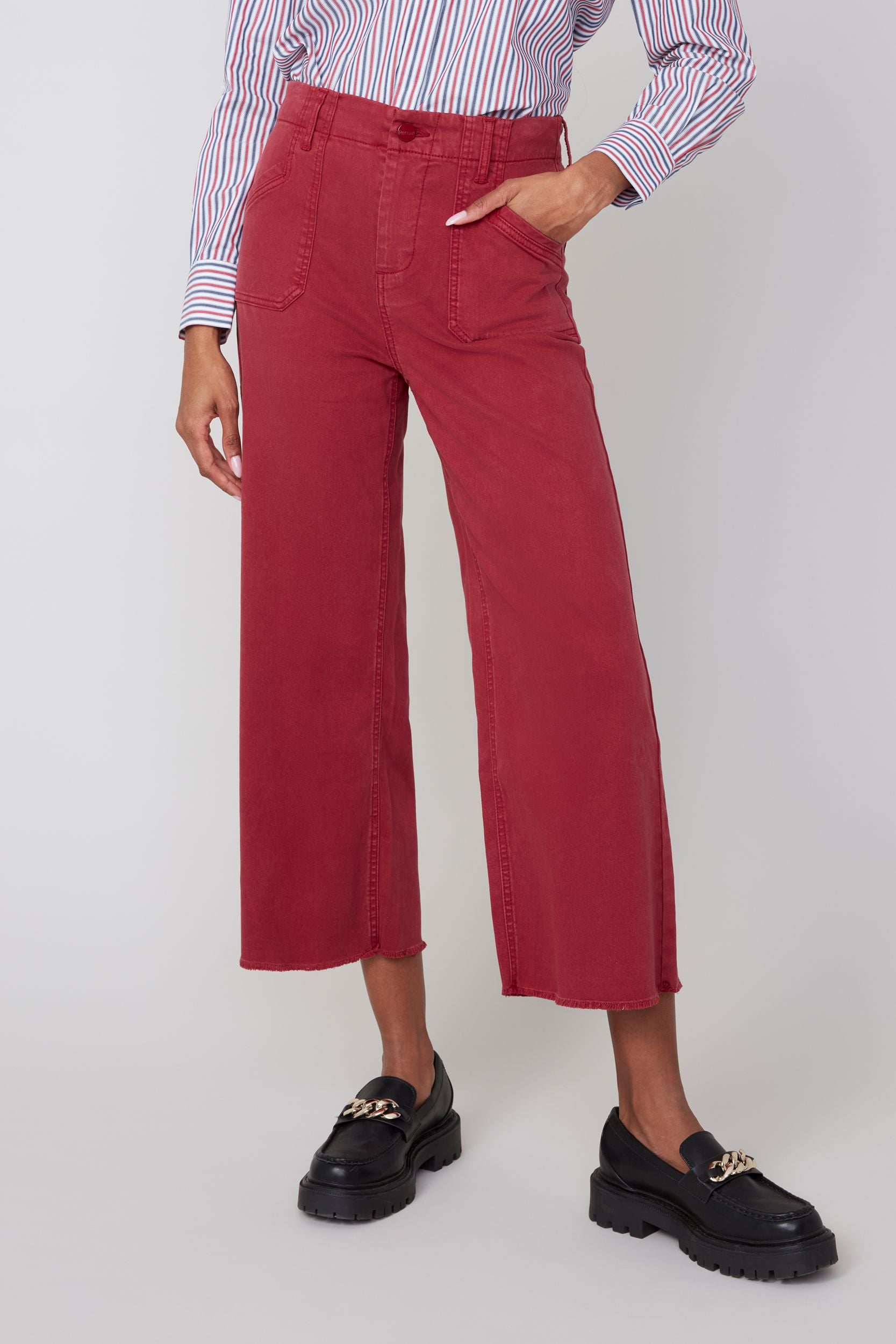 Renuar pant 11021 tencel wide-leg crop