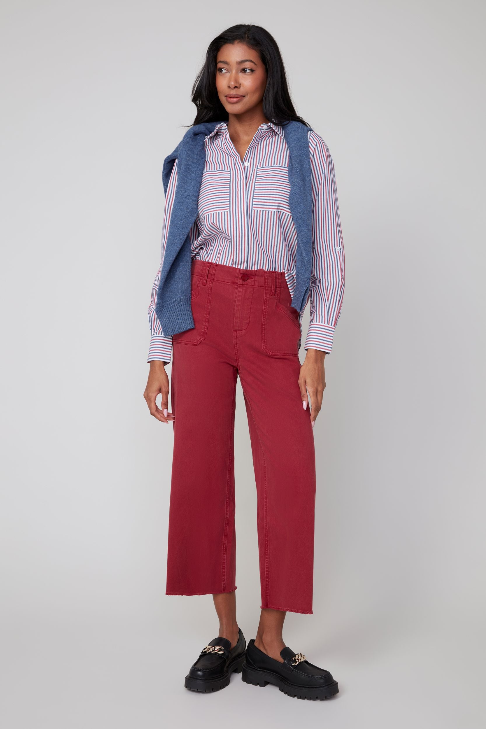 Renuar pant 11021 tencel wide-leg crop