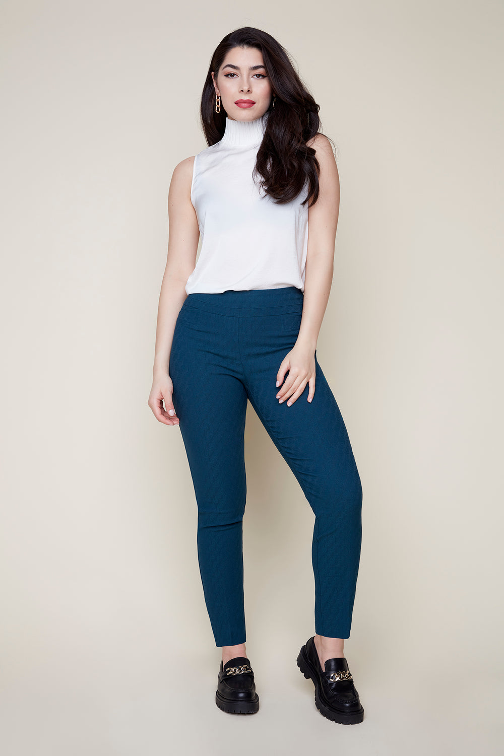 Renuar pant 1542, textured ankle length (2 colors)