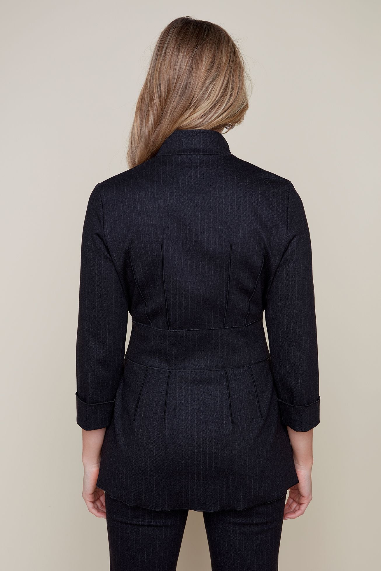 Renuar jacket 3757, pinstripe tie front SALE Sizes L, XXL