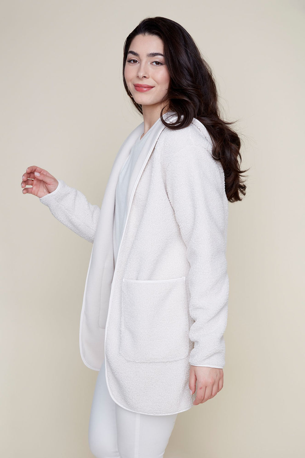 Renuar hoodie jacket/coat 3869, sherpa knit