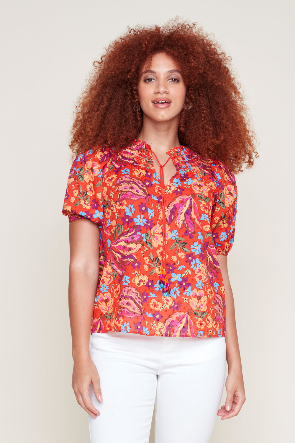 Renuar shirt 5097, short  sleeve cotton floral