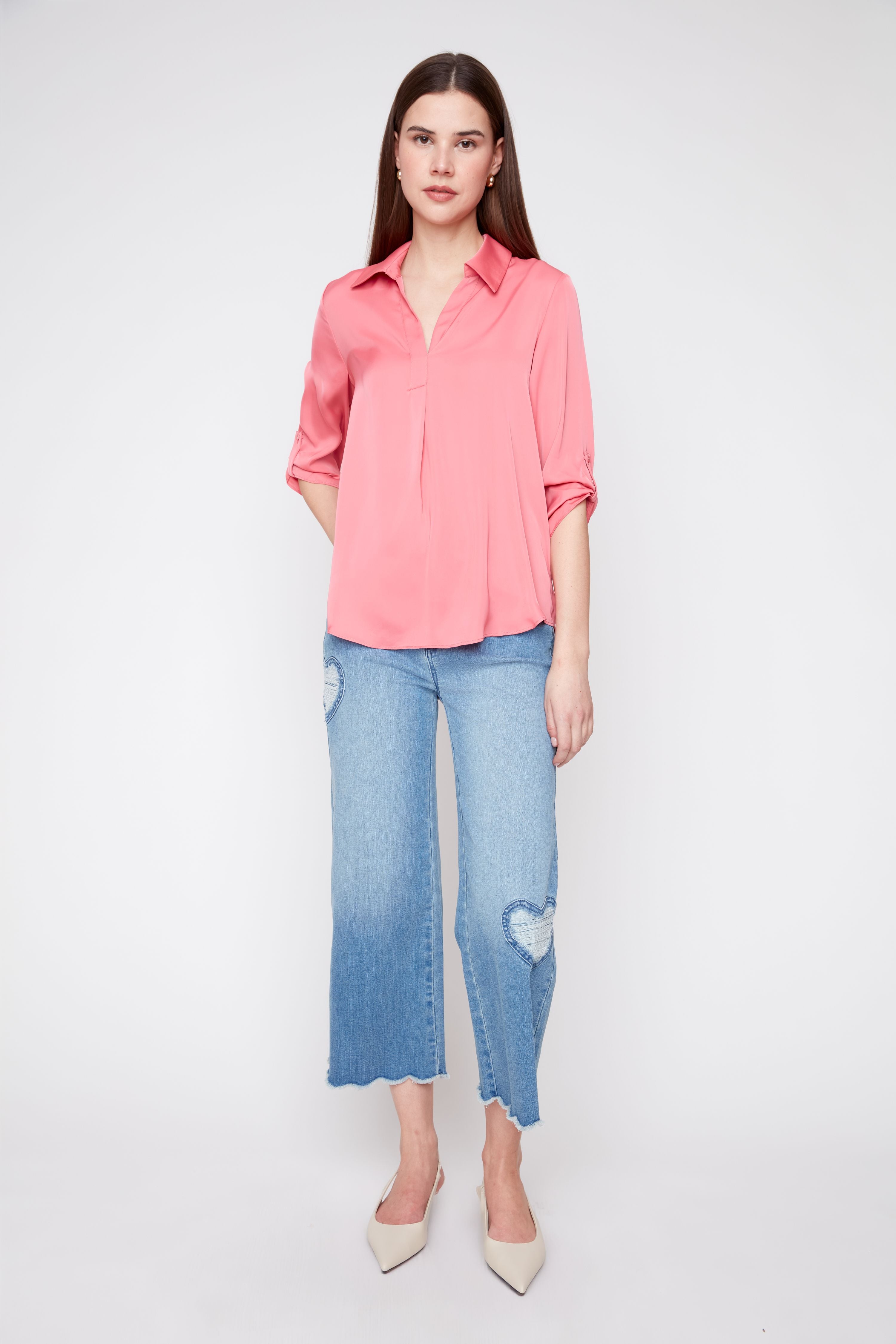 Renuar shirt 5265, lux silky 3/4 sleeve