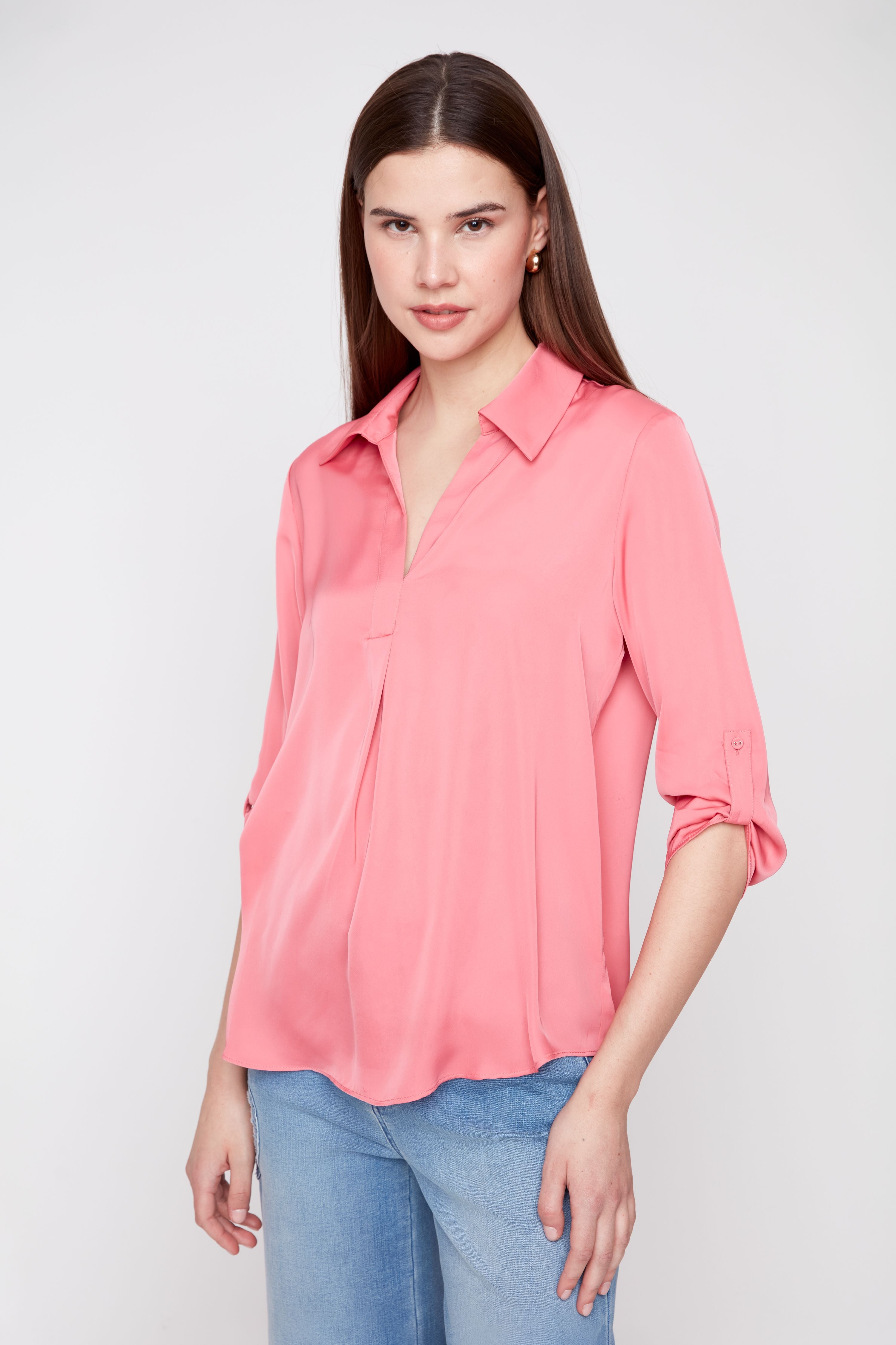 Renuar shirt 5265, lux silky 3/4 sleeve