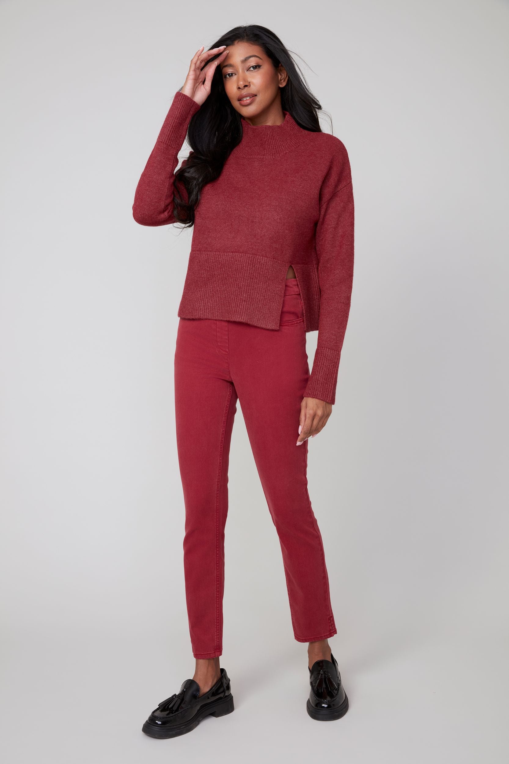 Renuar sweater 6941, ribbed mockneck