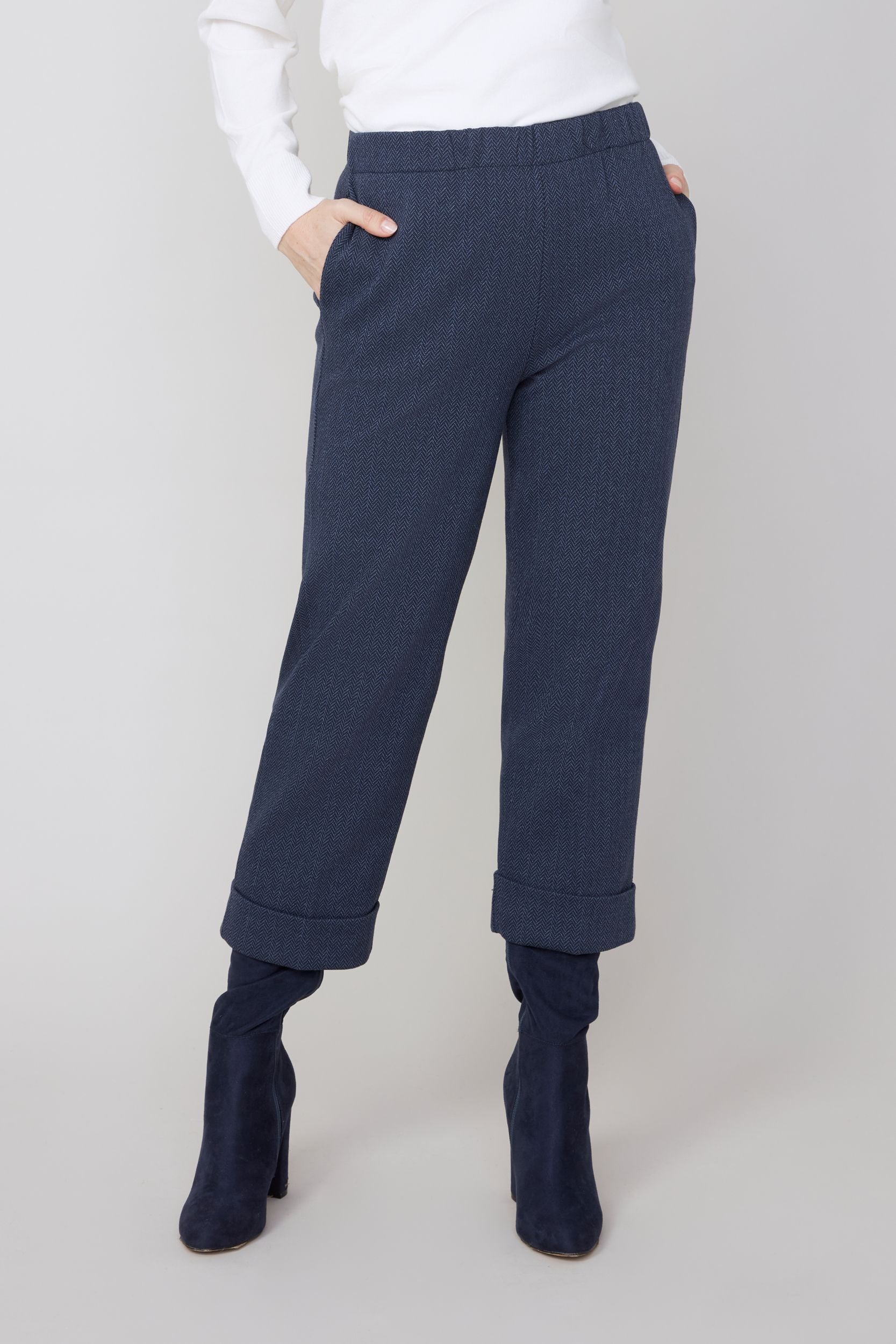 Renuar pant 8123, herringbone crop