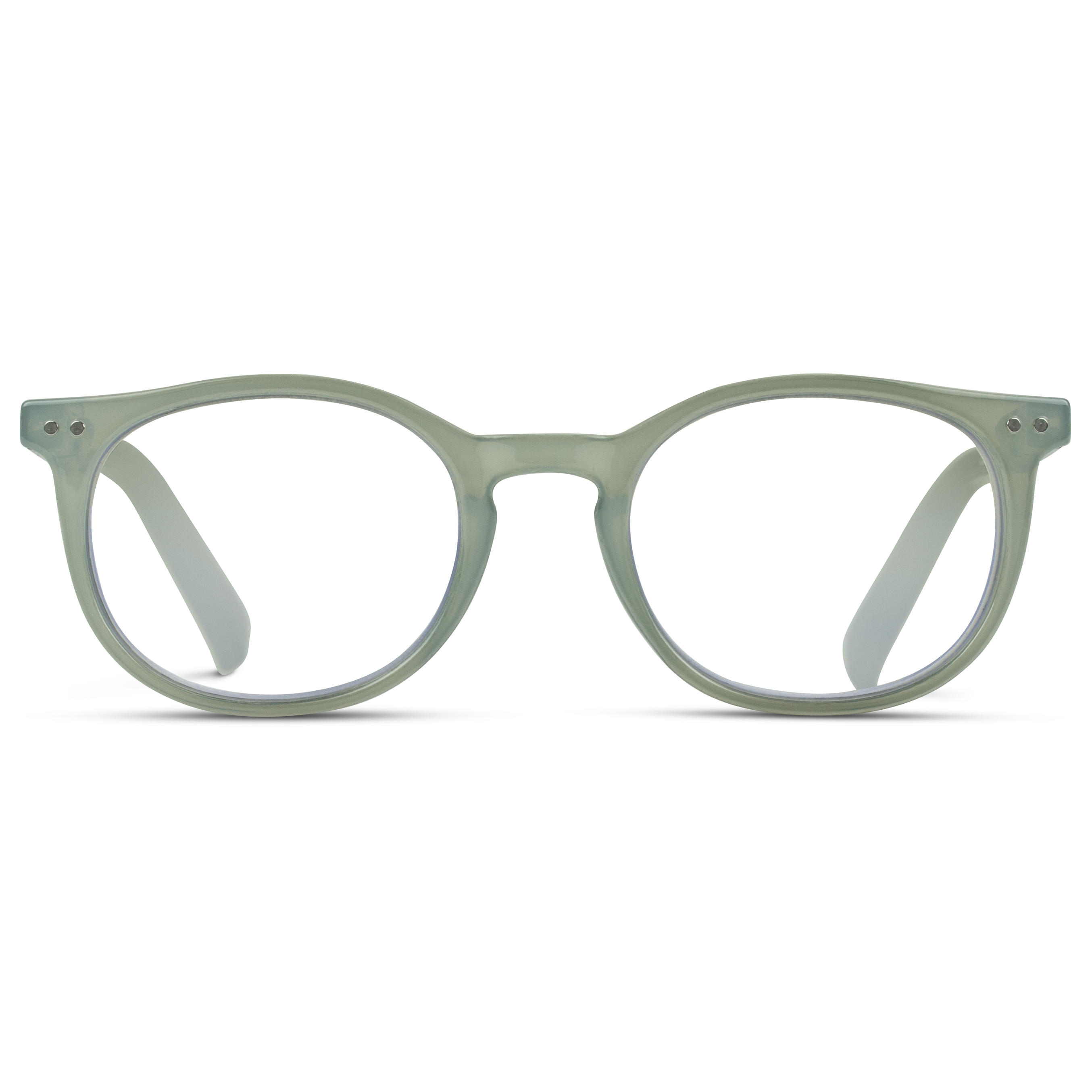 WMP Ruby blue-light reading glasses, +1.5 crystal olive