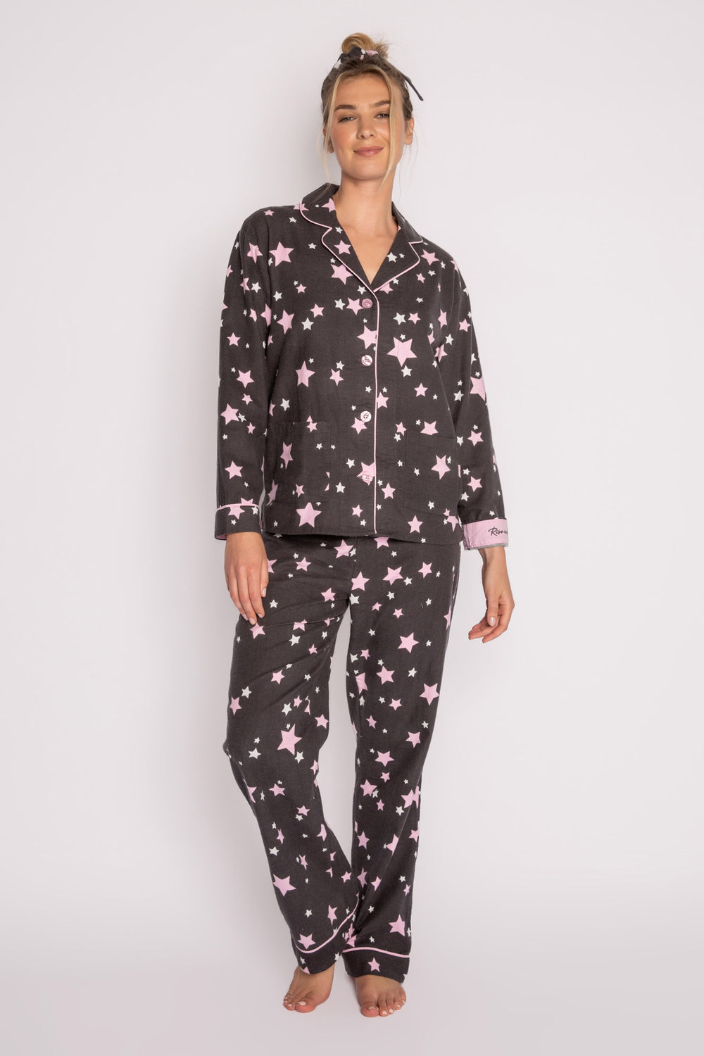 PJ Salvage Wild at Heart Classic Flannel Pajama Set in Lilac