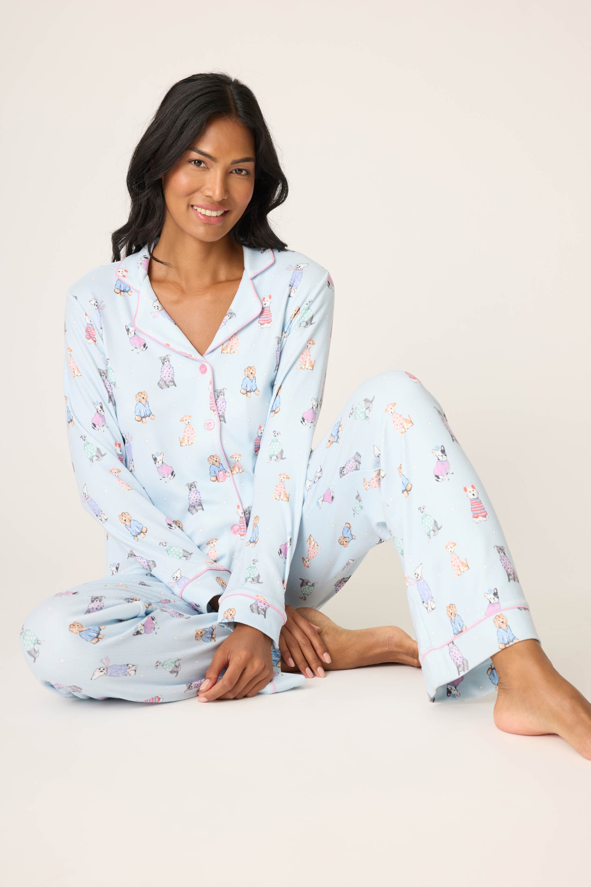 PJ Salvage pajamas, Doggone Cold brushed pointelle set
