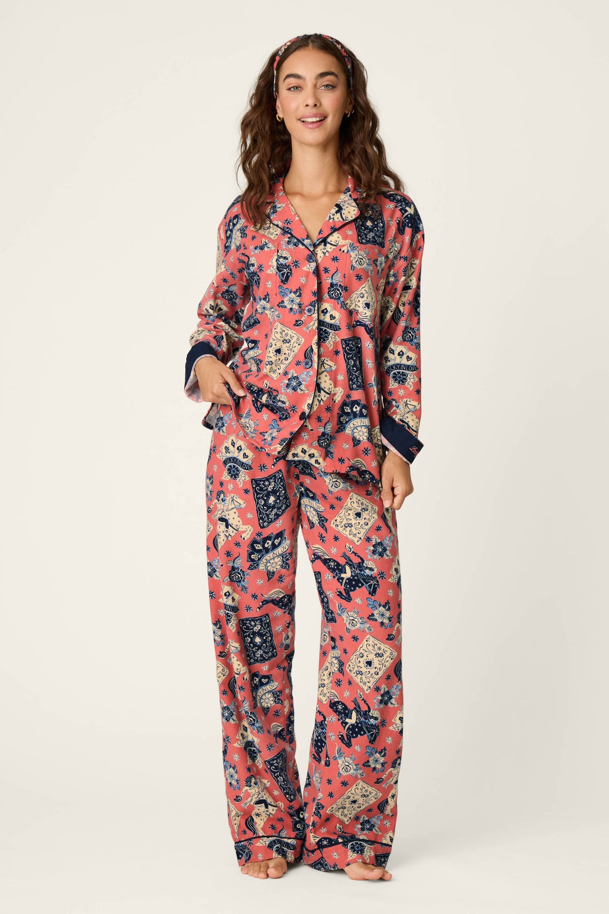 PJ Salvage pajamas, Lucky You flannel set