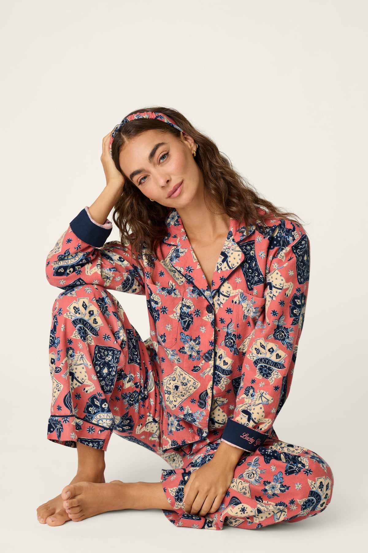 PJ Salvage pajamas, Lucky You flannel set