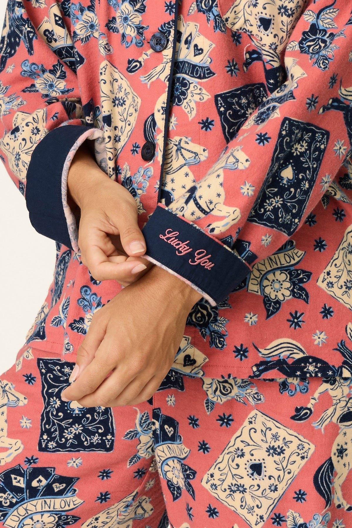 PJ Salvage pajamas, Lucky You flannel set