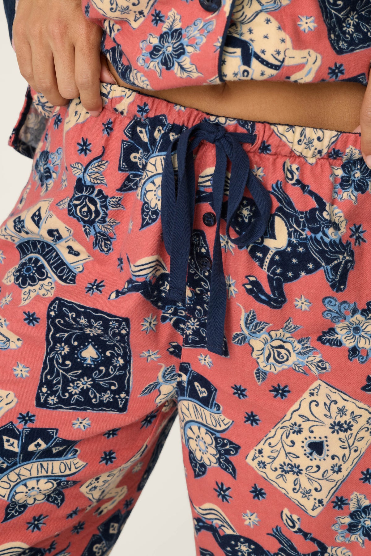PJ Salvage pajamas, Lucky You flannel set