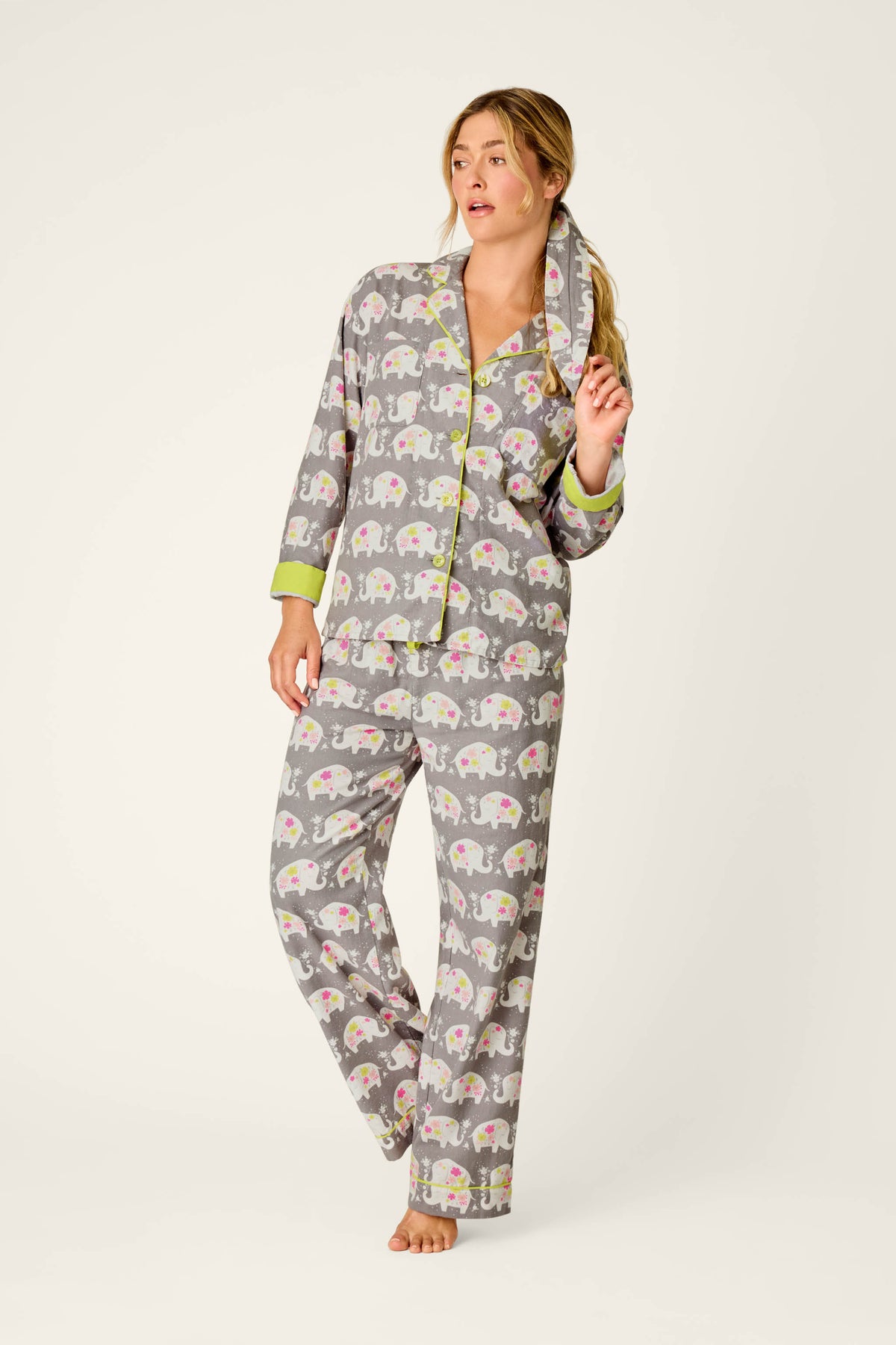 PJ Salvage pajamas, Hello Beautiful flannel set