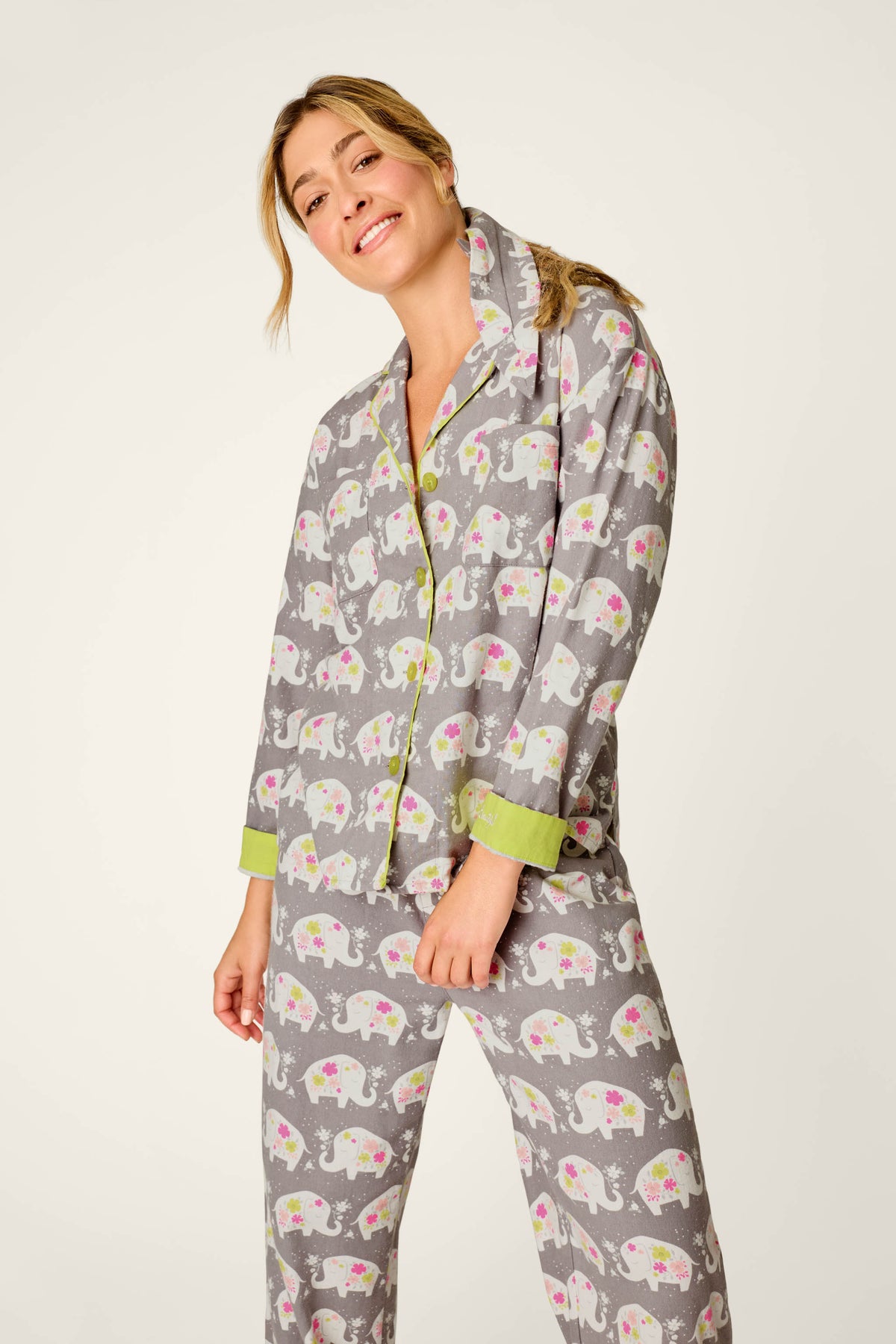 PJ Salvage pajamas, Hello Beautiful flannel set