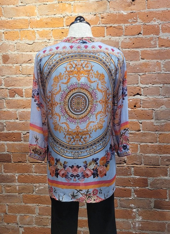 All About Her tunic 6089, embroidered cupro