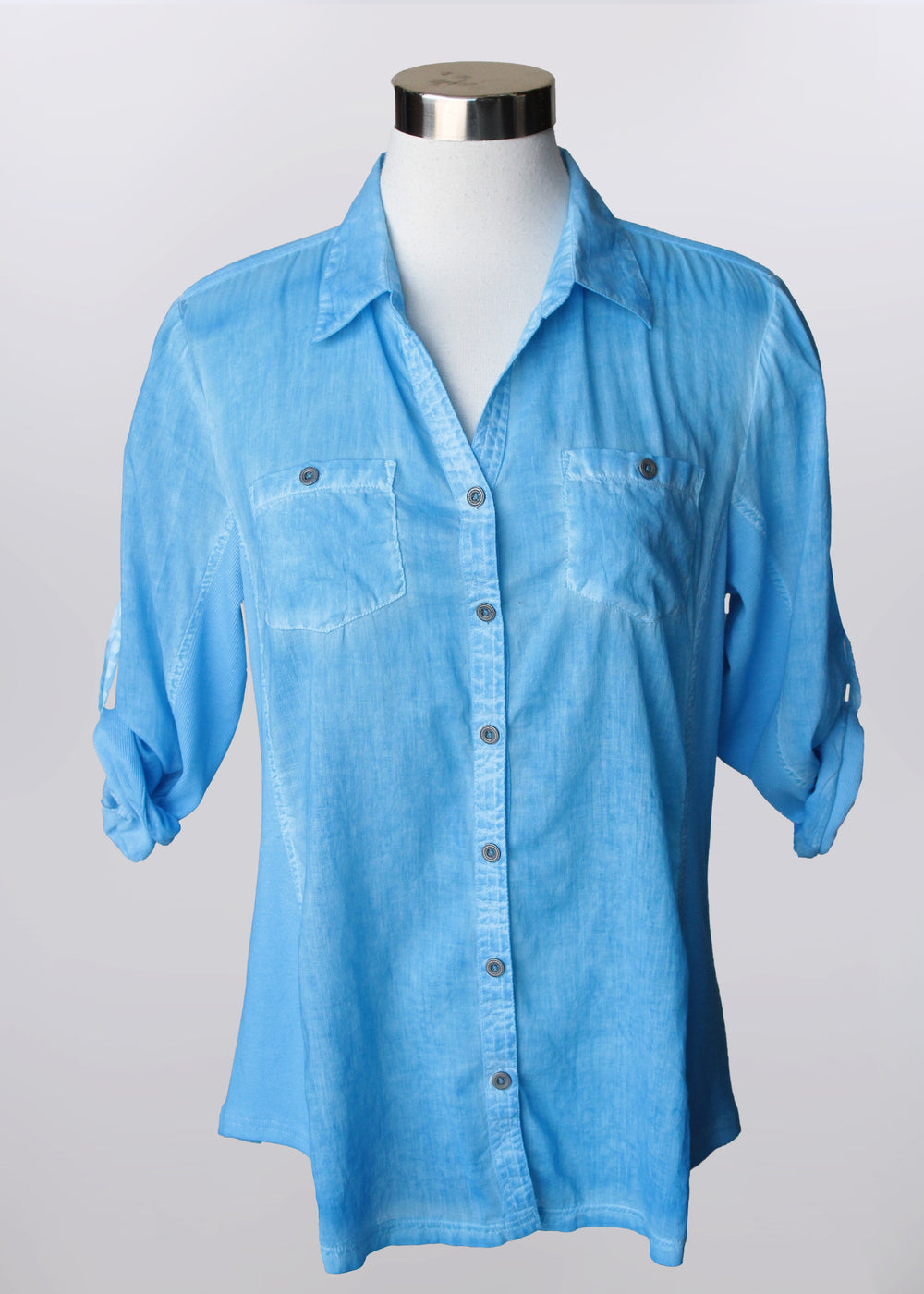 Keren Hart shirt 76020, button front mineral dye