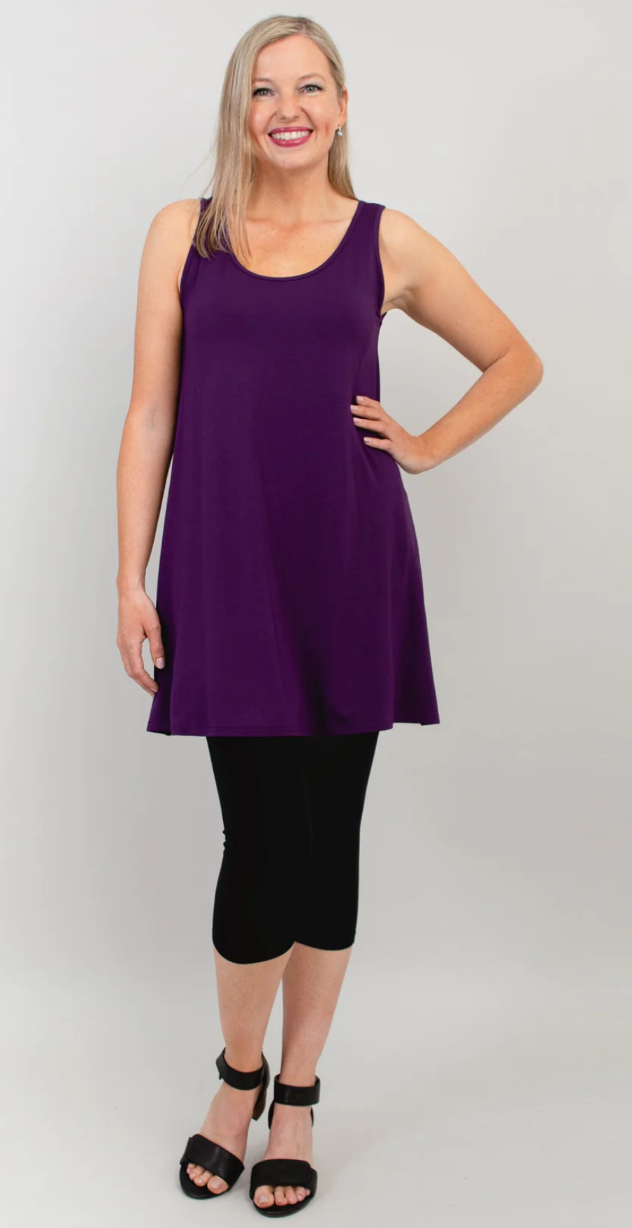 Vestido túnica Blue Sky Spirit, bambú liso sin mangas