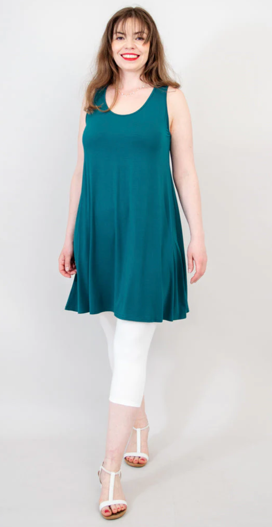 Vestido túnica Blue Sky Spirit, bambú liso sin mangas
