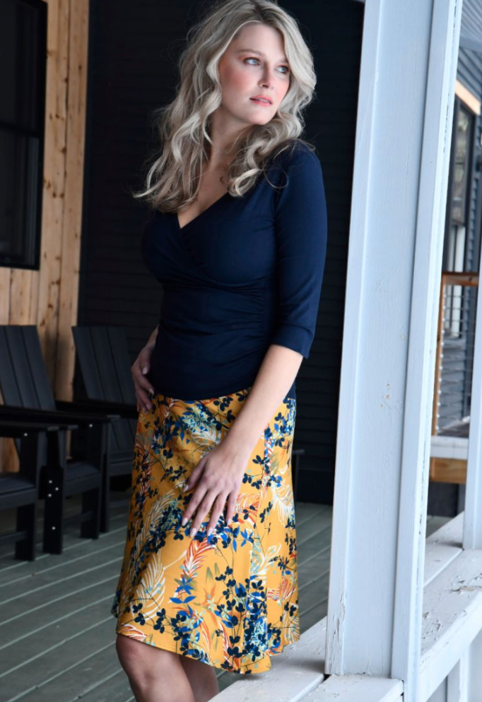 Falda Salaam Angela, estampado floral negro