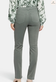 NYDJ Marilyn straight PETITE jeans, pigment dyed (mid-rise, zip) Sage Leaf