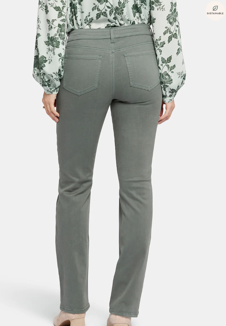 NYDJ Marilyn straight jeans, pigment dyed (Coffee Bean & Sage Leaf)
