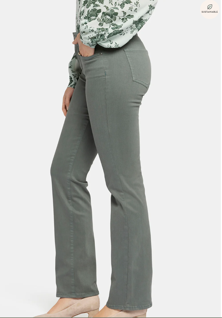NYDJ Marilyn straight PETITE jeans, pigment dyed Sage Leaf SALE Size 18P