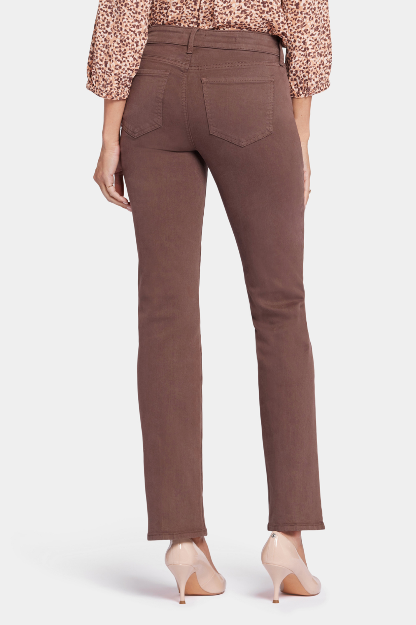 NYDJ Marilyn straight PETITE jeans, pigment dyed (Coffee Bean)