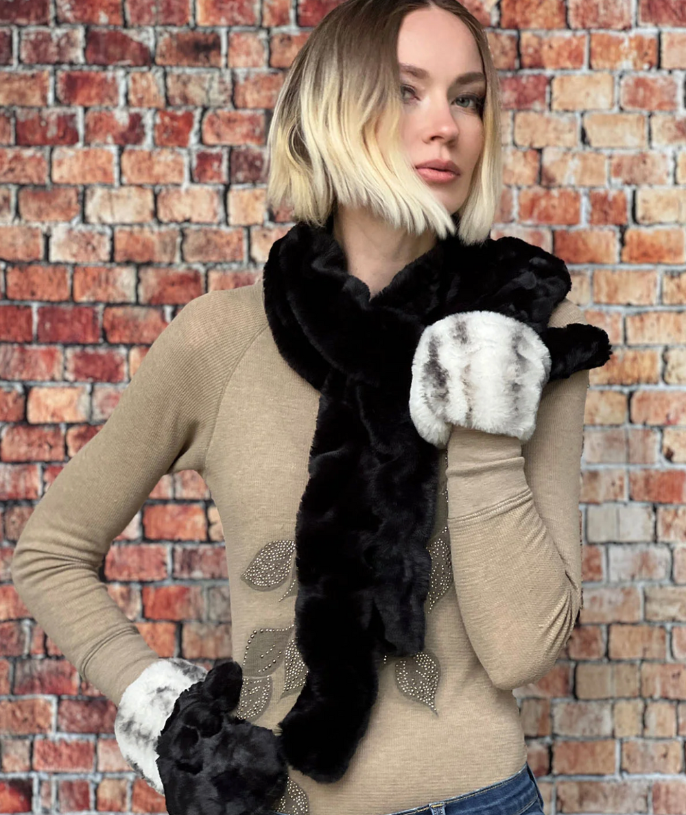 Pandemonium faux fur scarf, stretch