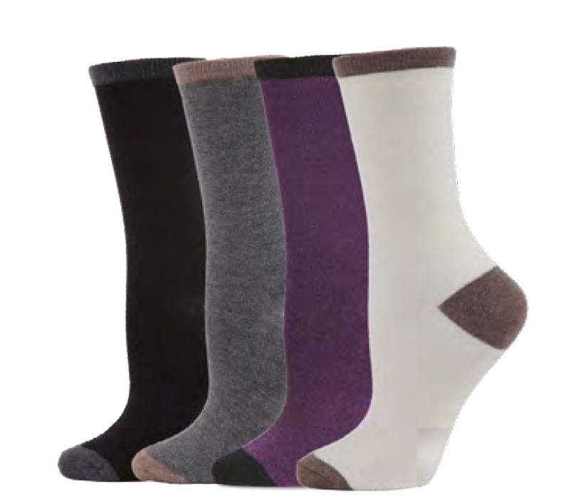 MeMoi socks, color-tipped cashmere-blend crew