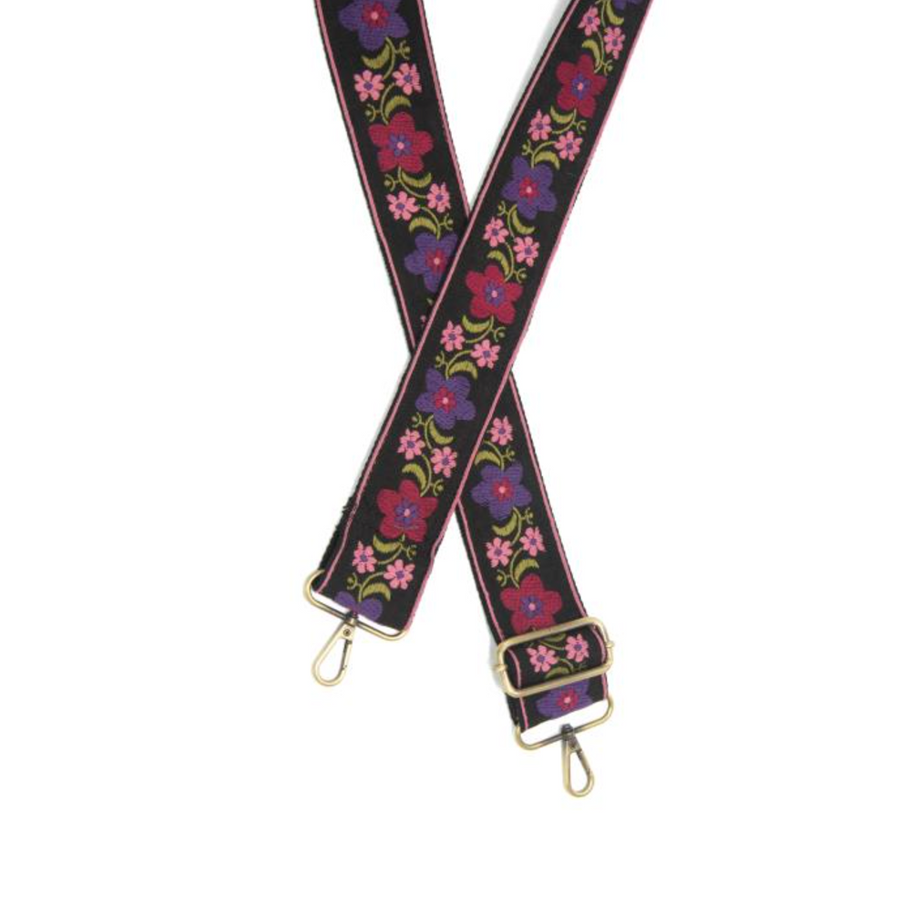 Joy Susan embroidered guitar strap, 2" wide (5 colors)