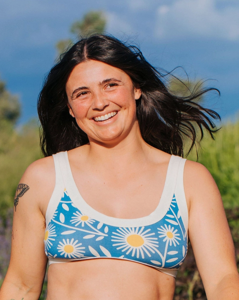 Thunderpants bralette, daisy print