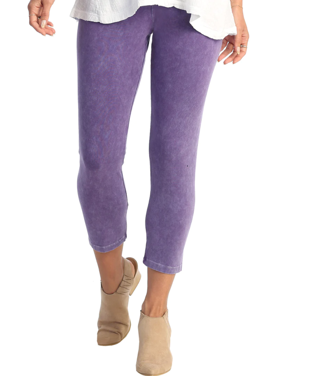 Leggings Jess &amp; Jane M37, largo capri de algodón con lavado mineral
