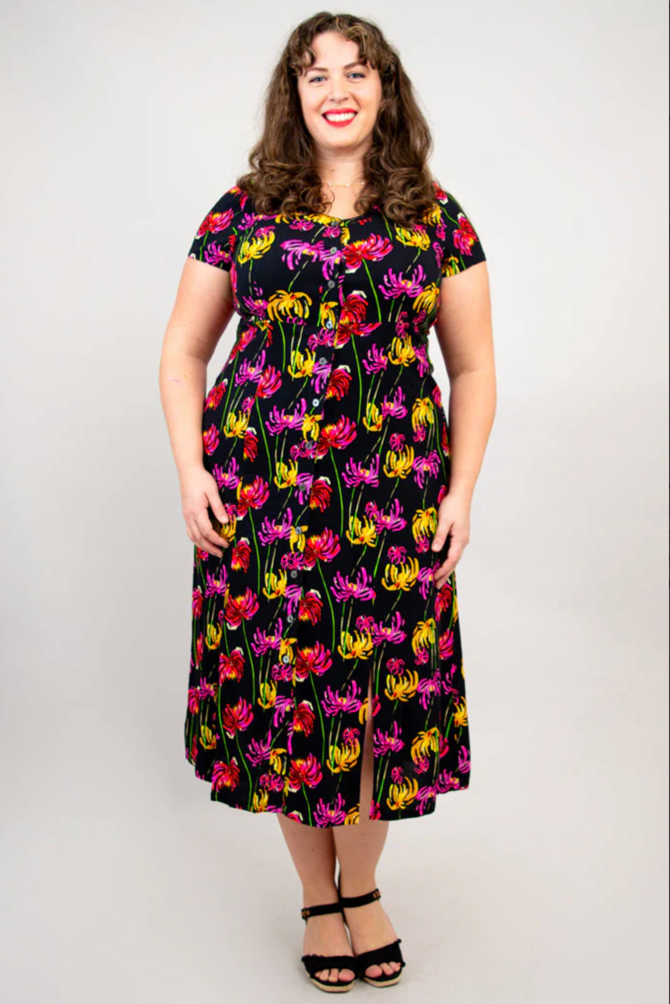 Vestido Blue Sky Morgan, estampado Mamina de lino bambú